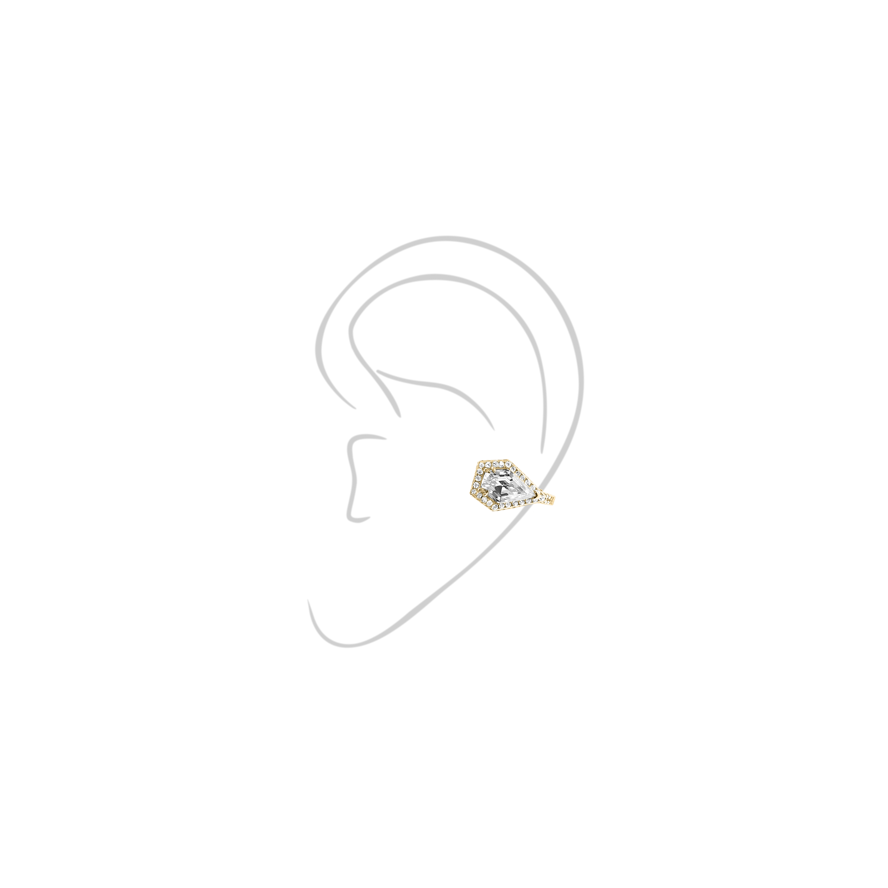 Ear-Cuffs Moi et Toi Pentagon silver KOJEWELRY™ 70310Y Ear-Cuffs Moi et Toi Pentagon silver KOJEWELRY™ 70310Y